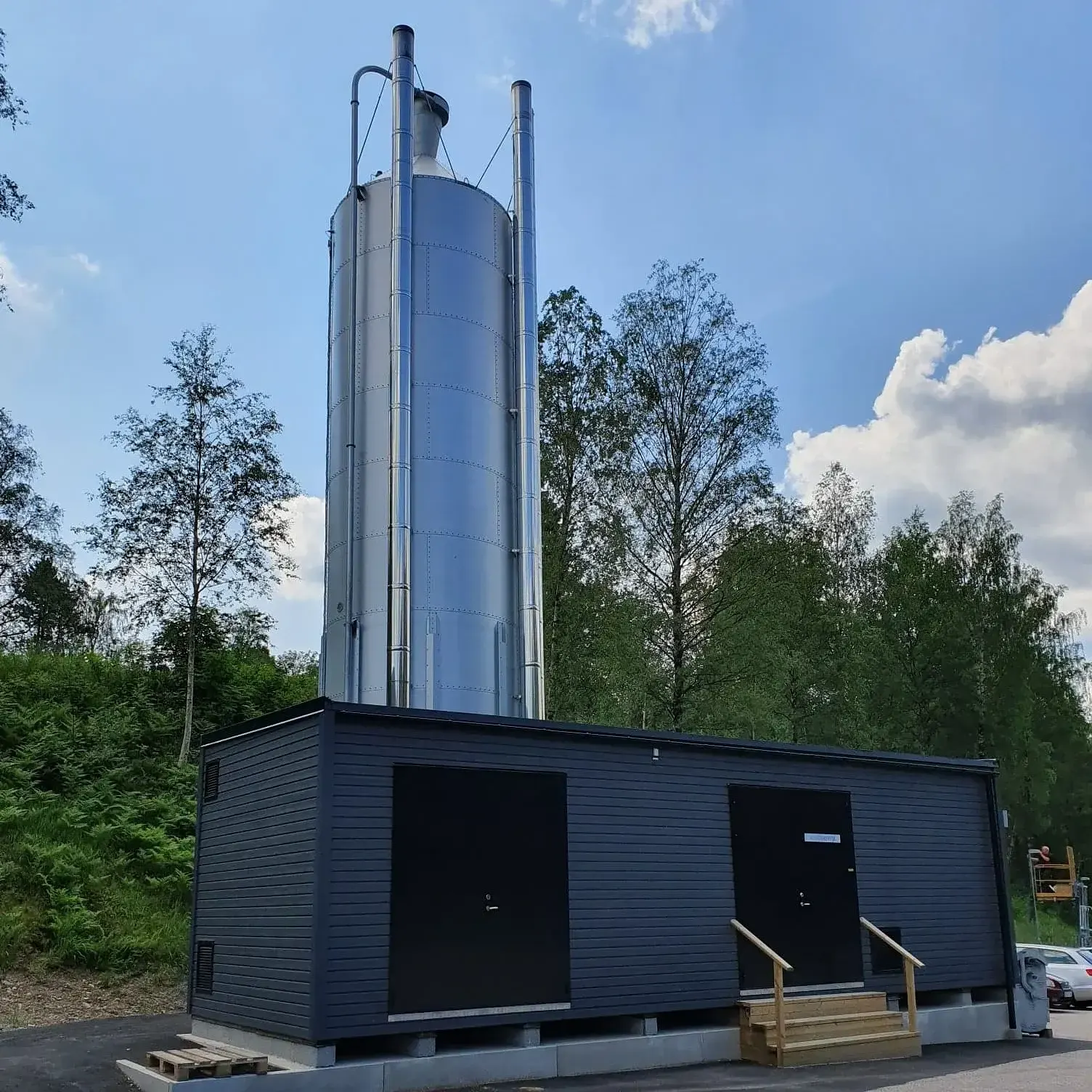 Panncentral 7.80m med CleanBurn pelletspanna i containerformat